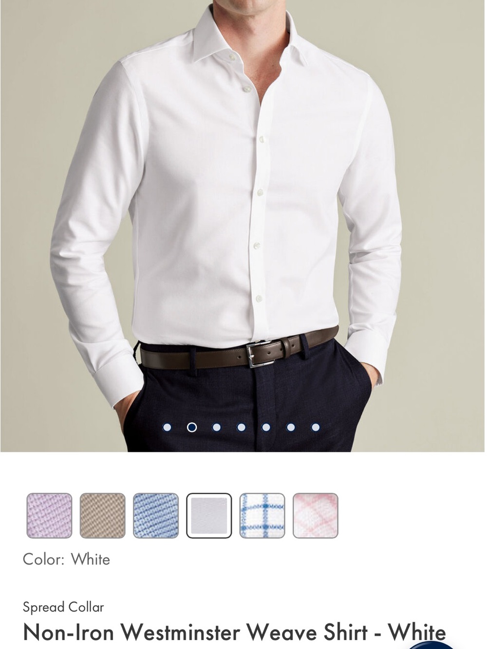 Charles Tyrwhitt white Westminster Weave slim fit 15 1/2. NEW